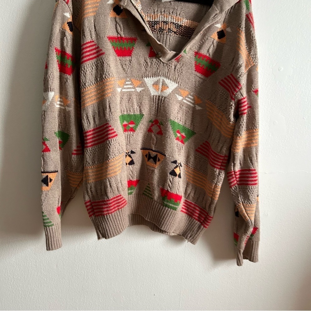 Vintage Sz L Gringos Relaxed Mexican Inspired Knit Sweater - Picture 4 of 9